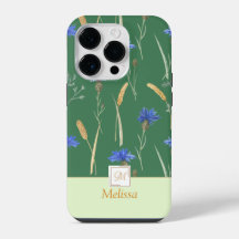 Monograma Verde Floral de Flores Selvagens