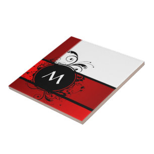 Monograma vermelho e branco