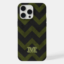 Monograma vintage em verde exército cinza escuro c