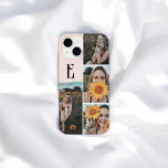 Monograma Vintage Foto Chic Cor-de-rosa<br><div class="desc">O caso minimalista apresenta um monograma na fonte vintage.</div>