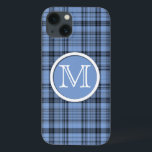 Monograma Xadrez Azul Cornflower<br><div class="desc">Monograma Samsung Galaxy Nota 4 Caso com o padrão Cornflower Blue Tartan</div>