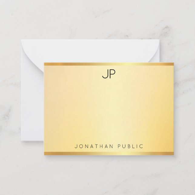 Monogramas, aparência Dourada, Modelo moderna e mi (Frente)