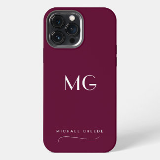 Monogramas Burgundy Minimalista Com Nome