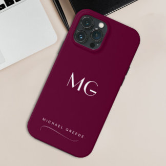 Monogramas Burgundy Minimalista Com Nome