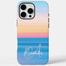 Monogramas Pastel Ocean Sunset Feminine