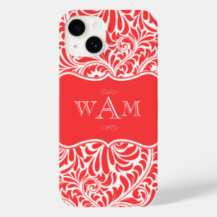 Monogramas Personalizados De Damasco Coral Monogra