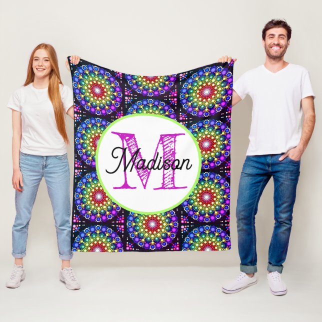 Monogramas personalizam cobertor de velo (In Situ)