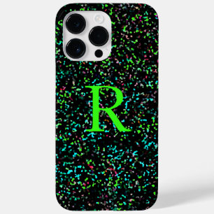 Monogramas verdes neonáticos Padrões brilhantes pe