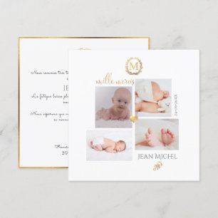 Monogramme de tijolage en D'or Cartões de socorro