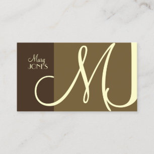 Monogramo Cartão de visita en cores retrô