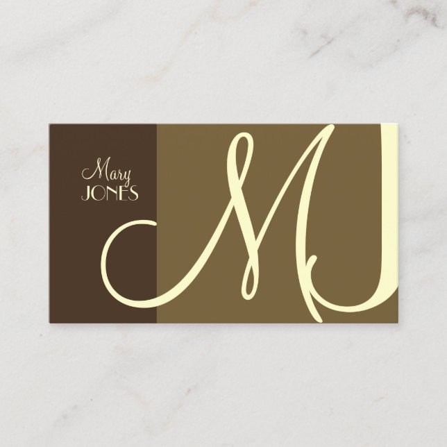 Monogramo Cartão de visita en cores retrô (Frente)