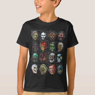Monster Máscaras Colorido Camisa Juvenil - Dia das