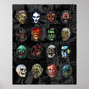 Monster Mask Color Poster - Halloween Retroativo
