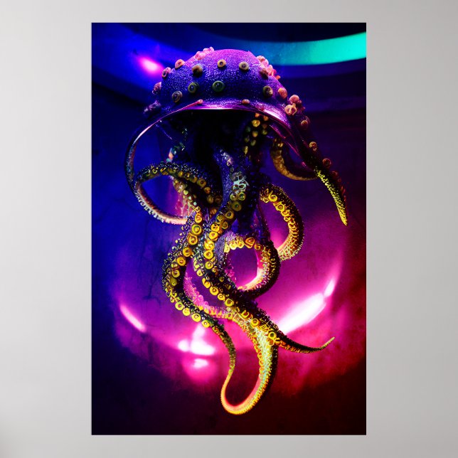 Monster Octopus Poster - Epic Kraken Digital Art (Frente)