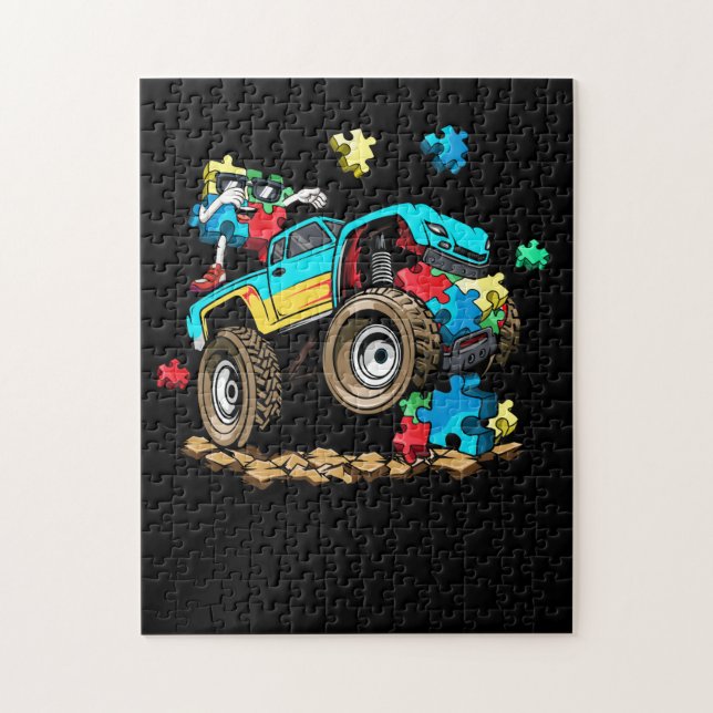 Monster Truck Autism Quebra-cabeça Piece Dabbing (Vertical)