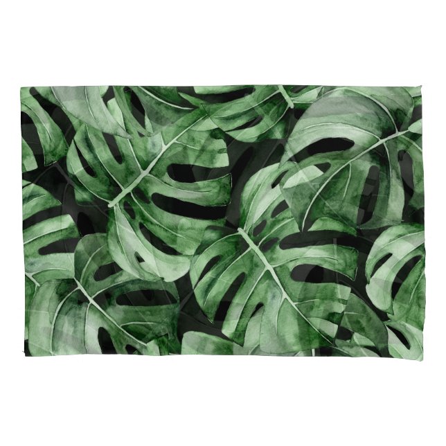 Monstera Escura: Impressão Tropical Watercolor. (Frente)