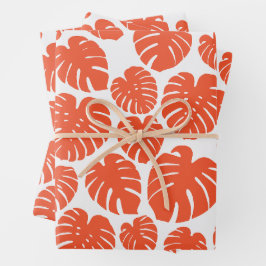 Monstera - Laranja e Branco