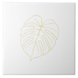 Monstera Leaf Gold Design. 