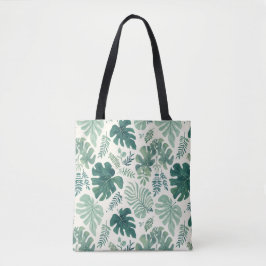 Monstera Mood - Saco de Tote de Padrão de Folha Tr
