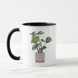 Monstera numa caneca cor-de-rosa Pote