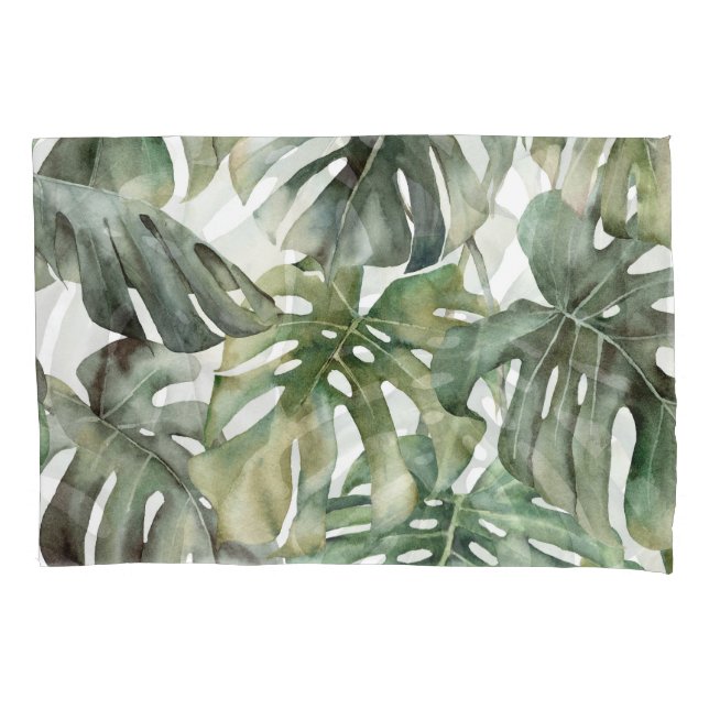 Monstera Tropical Grande Padrão de Aquarela (Frente)