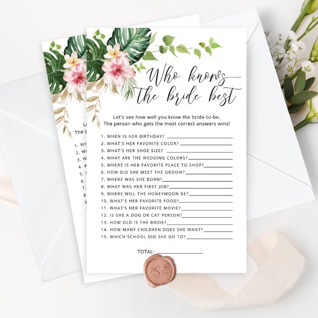 Monstera tropical Quem conhece a melhor noiva (Criador carregado)