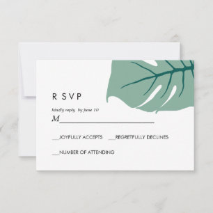 Monstera   Verde    Resposta de Casamento RSVP