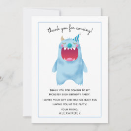 Monstro azul dos cartões de agradecimentos | do