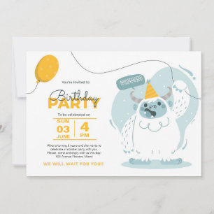 Monstro Bash! Convite de Aniversário Duotone