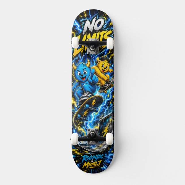 Monstro gráfico de skate da rua sem limites elétri (Frente)