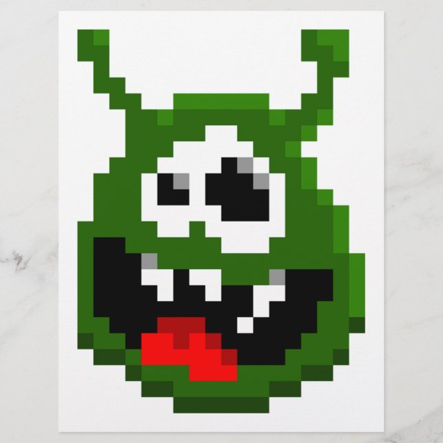 Monstro Verde - Arte em Pixel (Frente)