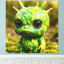 Monstro verde da goa - Impressão de uma tela branc