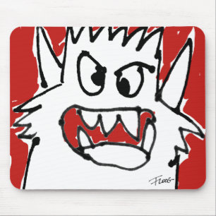Monstro vermelho Mousepad bonito louco dos