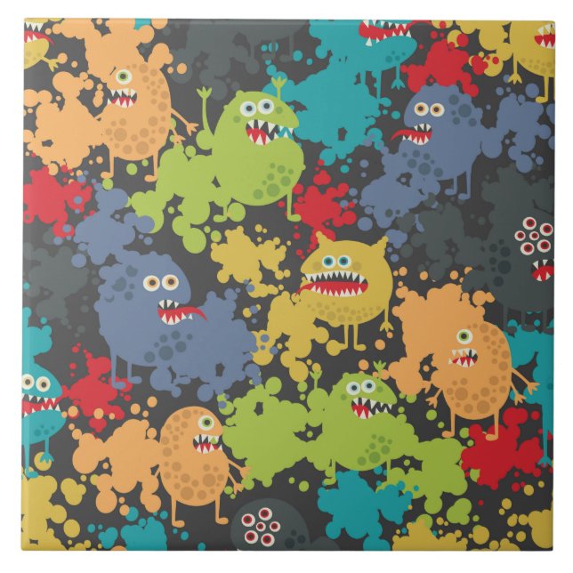 Monstros engraçados fofos (Frente)