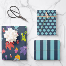 Monstros Enrolando Conjunto de Papel