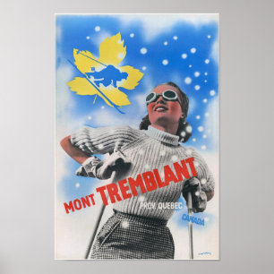 Mont Tremblant Canadá Poster vintage 1939