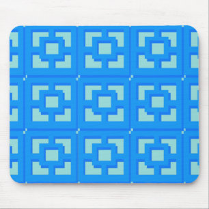 Montagem Retro Jet Set Blue Trellis Mousepad