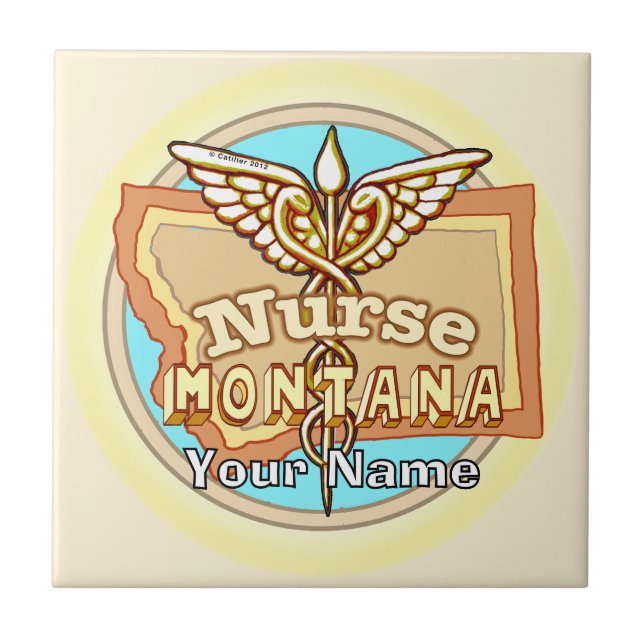 Montana Nurse Caduceus Tile (Frente)
