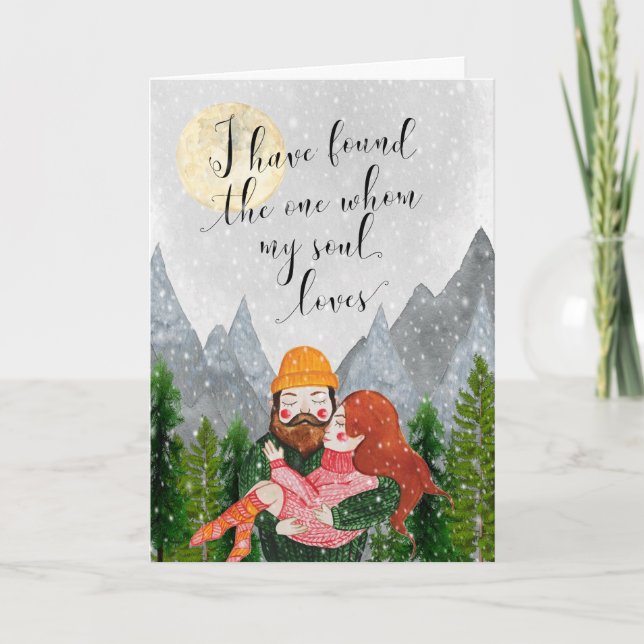 montanha aquela que minha alma ama cartão (Frente)