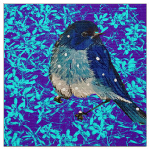Montanha Bluebird no Tecido das Flores