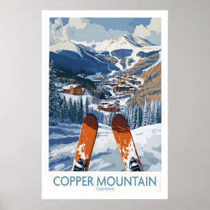Montanha de Cobre Colorado Impressão de Esqui Estâ