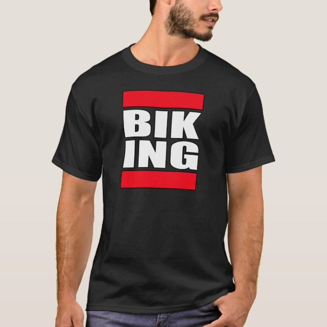 montanha engraçada dos homens que biking a camisa (Frente)