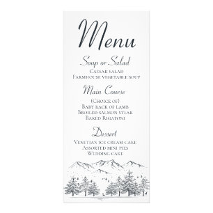 Montanha Menu Rustic Weding Country Winter