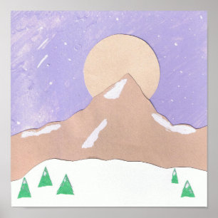 Montanha na Poster de neve