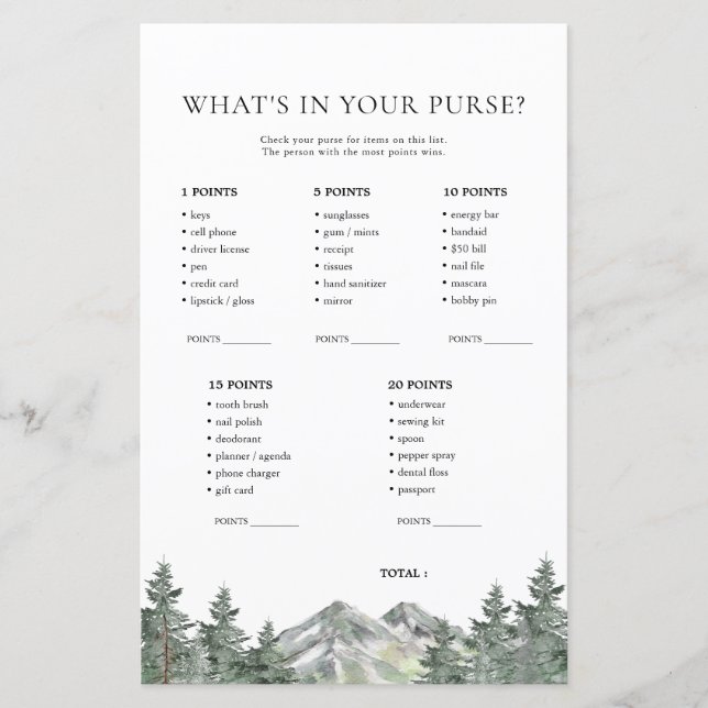 Montanha - O que há em seus cartões de jogo (Frente)