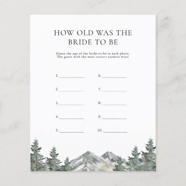 Montanha Quantos Anos A Noiva Tinha Para Ser Cartõ (Frente)