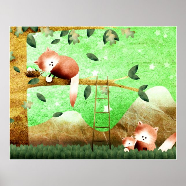 Montanha Red Panda - poster impressão (Frente)