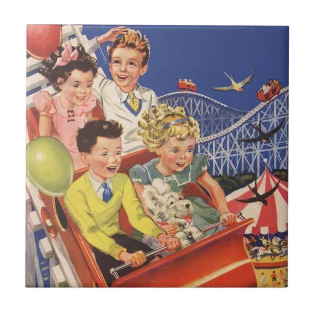 Montanha-Russa de Criança com Balões Antigos (Frente)