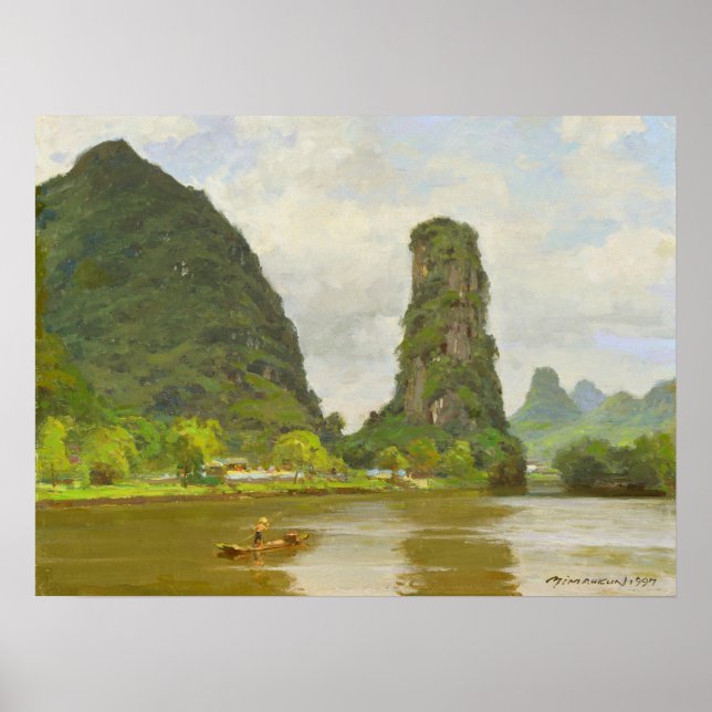 Montanha Shutong de Arte Fina em Yanshuo Poster (Frente)