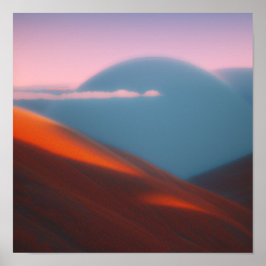 Montanha Vermelha no Poster das Nuvens